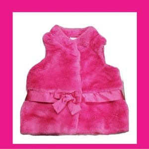 Koala Kids Hot Pink Faux Fur Vest with Bow 24 months/2T
